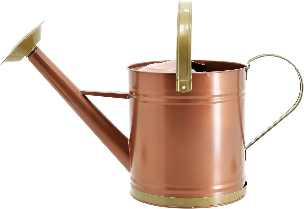 Classic Shiny Galvanized Metal Watering Can, Easy-Pour, Indoor and Outdoor, 1.3 gal, Shiny Galvanized Metal