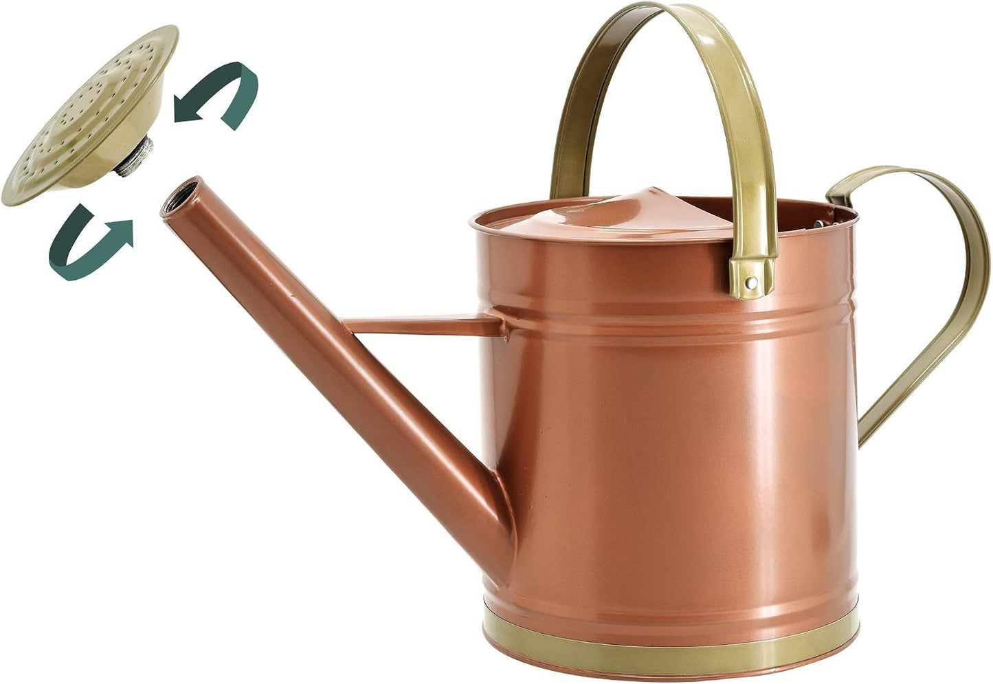 Classic Shiny Galvanized Metal Watering Can, Easy-Pour, Indoor and Outdoor, 1.3 gal, Shiny Galvanized Metal