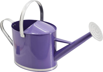 Classic Shiny Galvanized Metal Watering Can, Easy-Pour, Indoor and Outdoor, 1.3 gal, Shiny Galvanized Metal