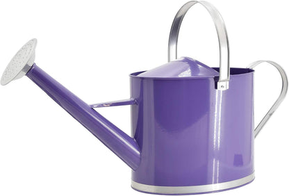 Classic Shiny Galvanized Metal Watering Can, Easy-Pour, Indoor and Outdoor, 1.3 gal, Shiny Galvanized Metal