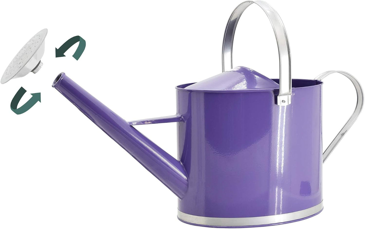Classic Shiny Galvanized Metal Watering Can, Easy-Pour, Indoor and Outdoor, 1.3 gal, Shiny Galvanized Metal
