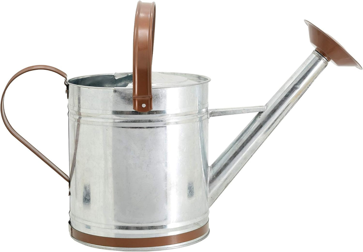 Classic Shiny Galvanized Metal Watering Can, Easy-Pour, Indoor and Outdoor, 1.3 gal, Shiny Galvanized Metal