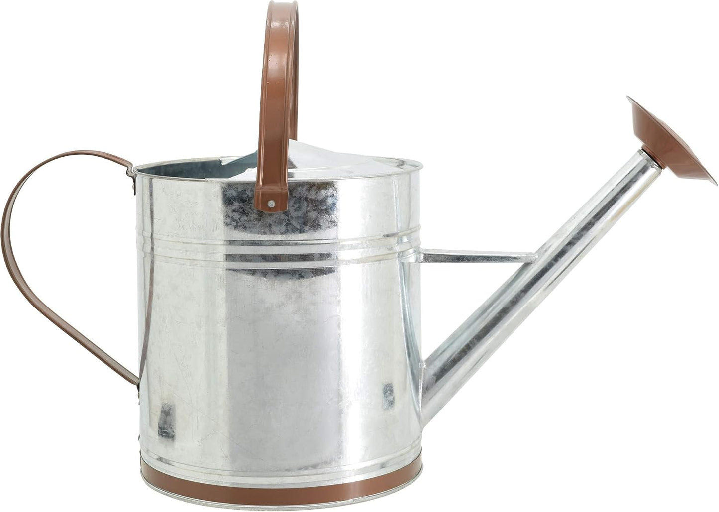 Classic Shiny Galvanized Metal Watering Can, Easy-Pour, Indoor and Outdoor, 1.3 gal, Shiny Galvanized Metal