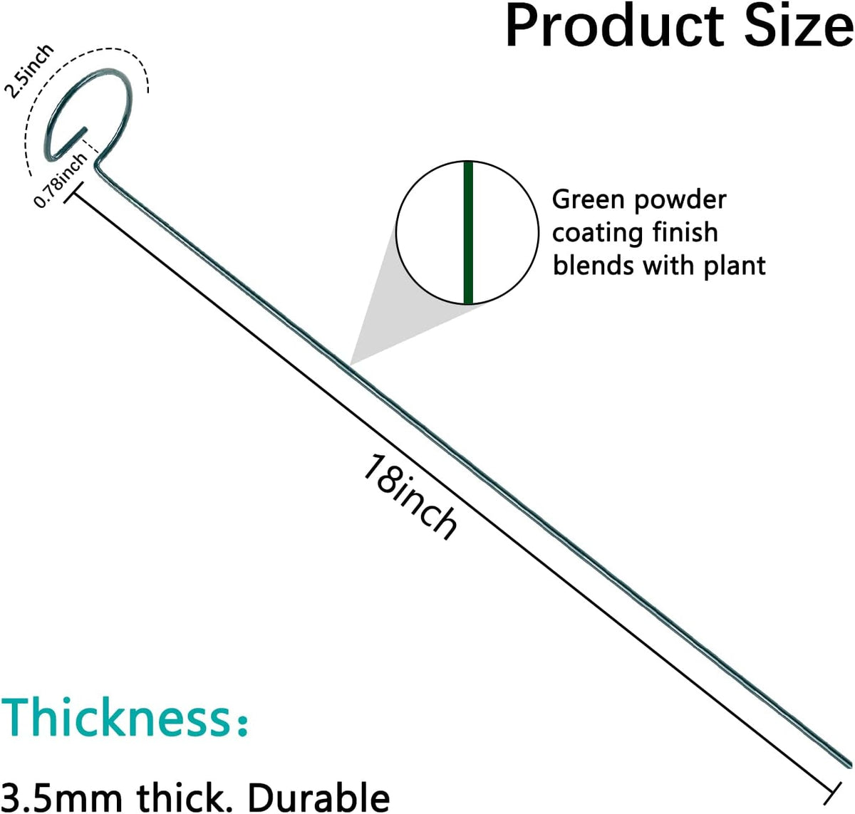 Thealyn 12 Pack 16 Inch Plant Support Stakes, Metal Single stemmed Flower Support Hoops，Garden Plant Stakes Plant Prop for Amaryllis Orchid Lily Rose Peony Tomatoes Gladiolus