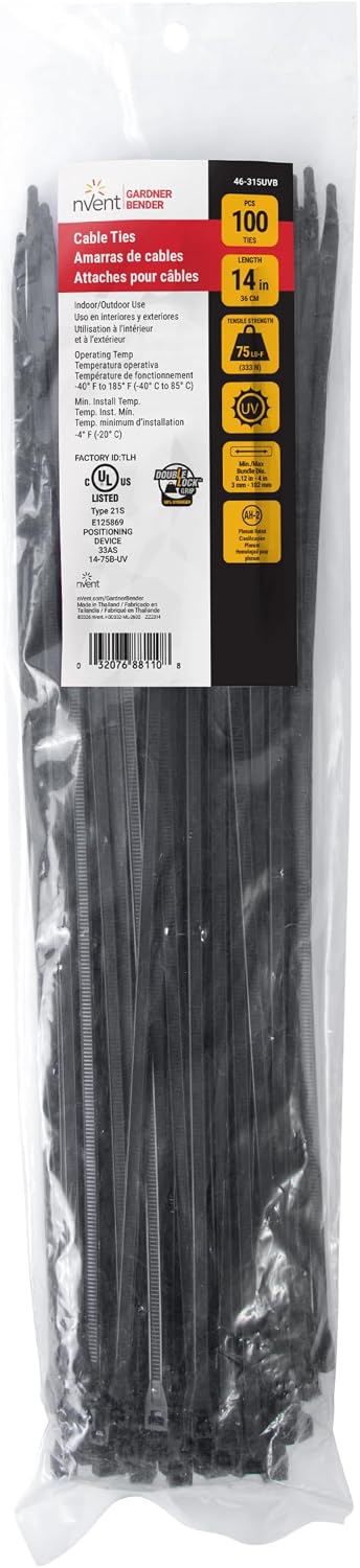 45-524SP 24-Inch Natural Heavy Duty Cable Ties, 10-Pack
