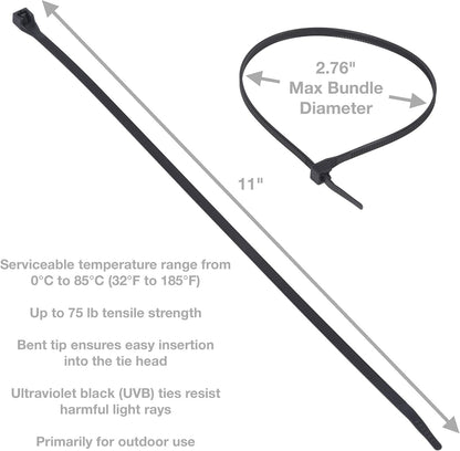 45-524SP 24-Inch Natural Heavy Duty Cable Ties, 10-Pack
