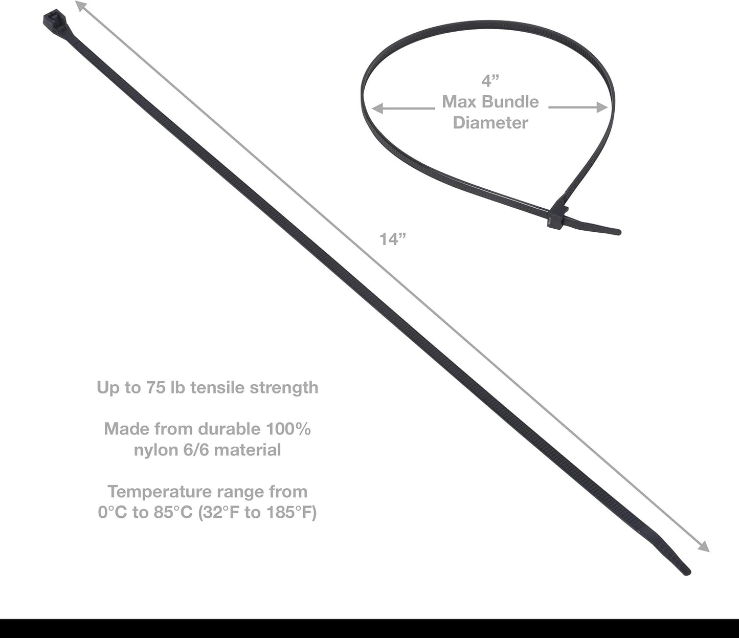 45-524SP 24-Inch Natural Heavy Duty Cable Ties, 10-Pack