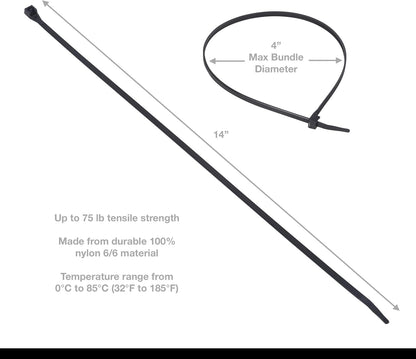 45-524SP 24-Inch Natural Heavy Duty Cable Ties, 10-Pack