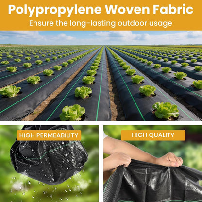 6FT x 300FT Weed Barrier Fabric, 3.2oz Landscape Fabric