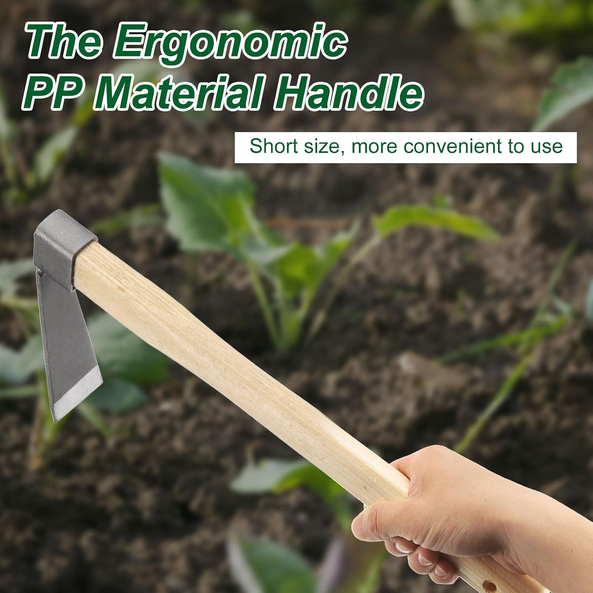 Garden Hoe 15" x 4.45" Steel Hoe Garden Tool Anti-Rust with Non-Slip Wooden Handle Edger Weeder Shovel for Backyard Loosening Farm Planting Weeding