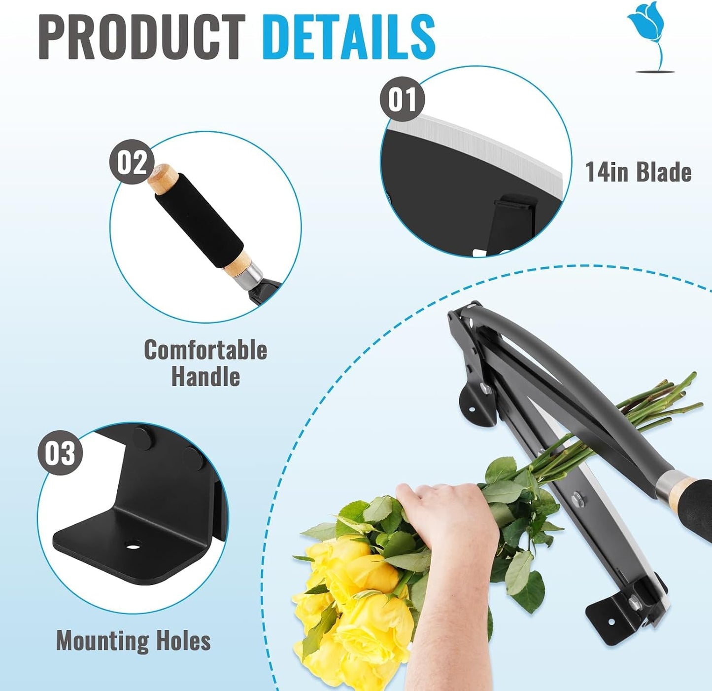 Flower Stem Cutter Floral Stem Cutter with Safety Latch Stem Cutter for Fresh Flowers for Florists or Garden Use