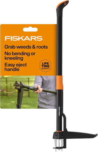 Deluxe Stand-Up Weed Puller Tool, 4 Serrated Stainless Steel Claws