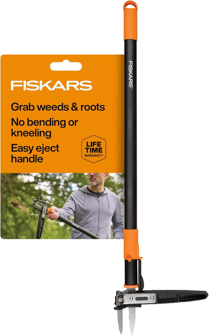 Deluxe Stand-Up Weed Puller Tool, 4 Serrated Stainless Steel Claws