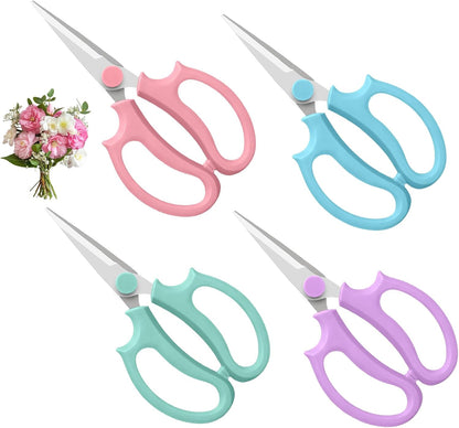 4PCS Flower Scissors, Premium Stainless Steel Garden Scissors