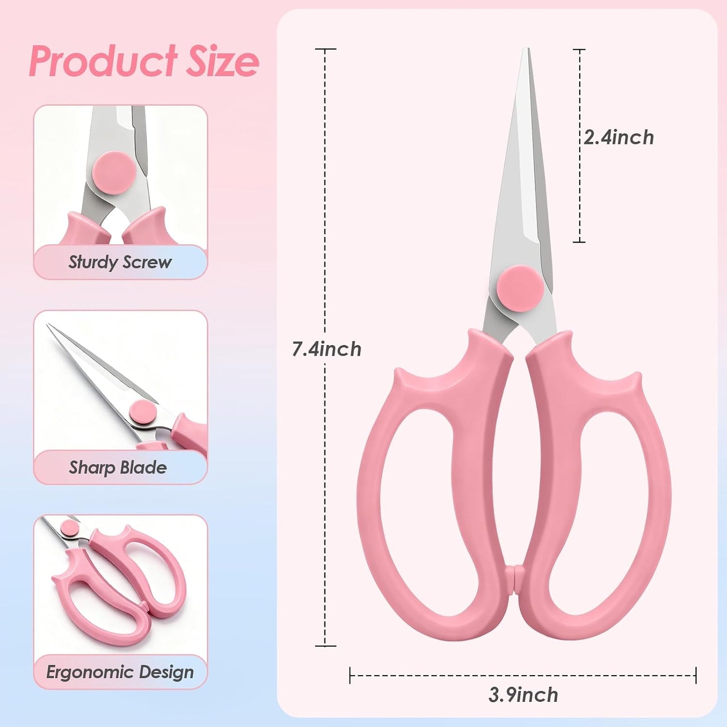 4PCS Flower Scissors, Premium Stainless Steel Garden Scissors