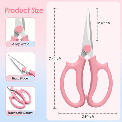 4PCS Flower Scissors, Premium Stainless Steel Garden Scissors