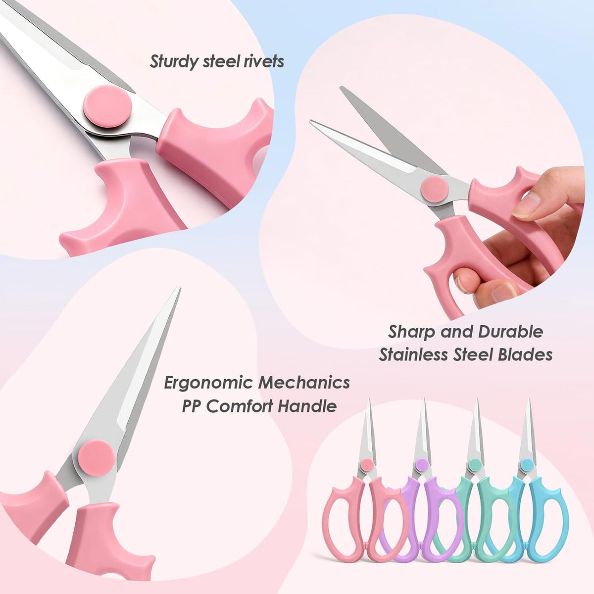 4PCS Flower Scissors, Premium Stainless Steel Garden Scissors