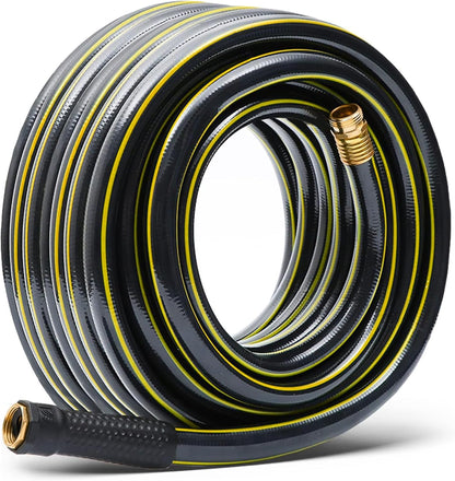 Solution4Patio Short Leader Garden Hose 5/8 in. x 10 ft. -Kink Free, No Leaking, Male/Female Fittings -Heavy Duty Durable Flexible Lightweight Water Pipe -Brass Aluminum Ends for Household & Yard Use