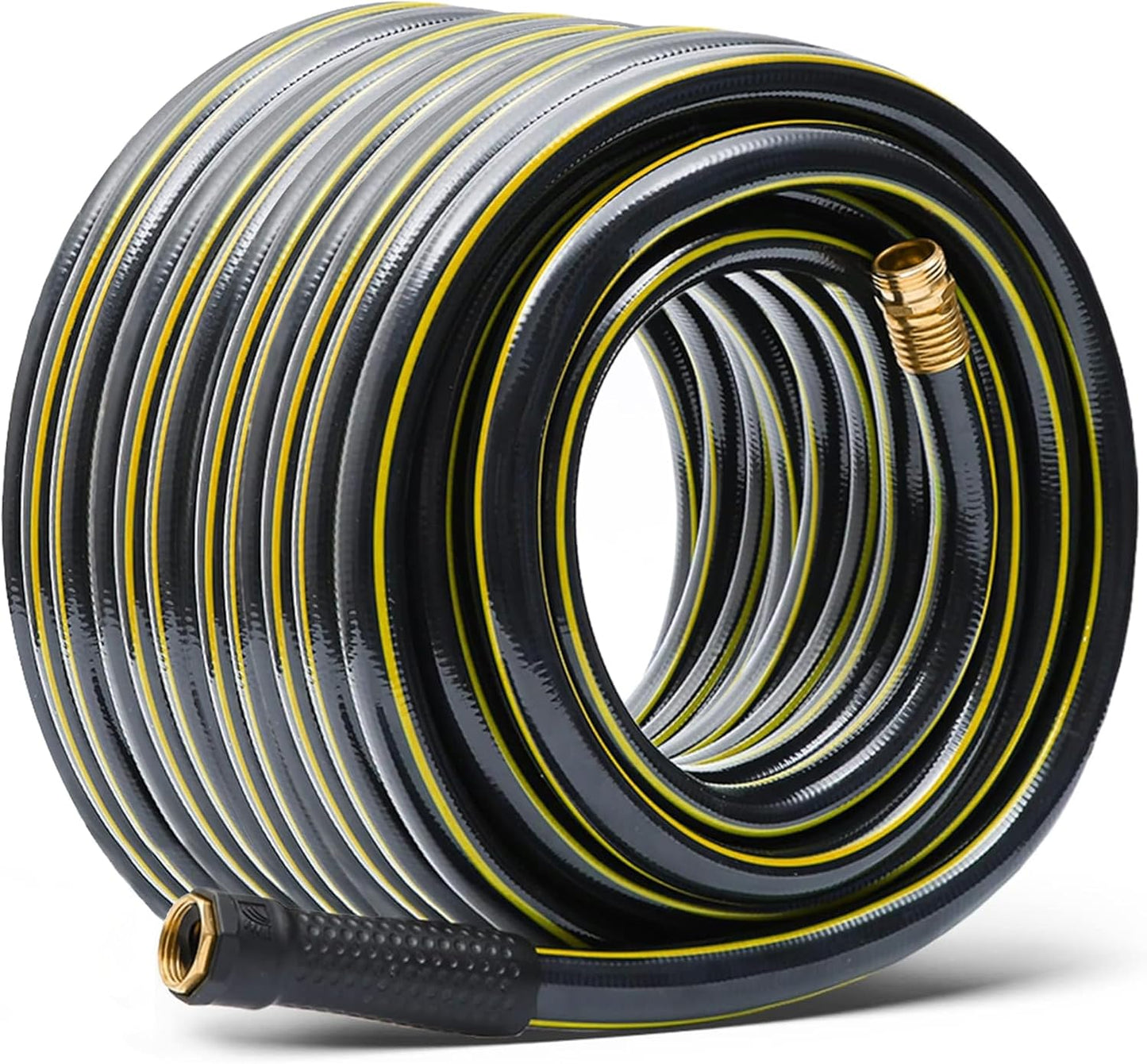 Solution4Patio Short Leader Garden Hose 5/8 in. x 10 ft. -Kink Free, No Leaking, Male/Female Fittings -Heavy Duty Durable Flexible Lightweight Water Pipe -Brass Aluminum Ends for Household & Yard Use
