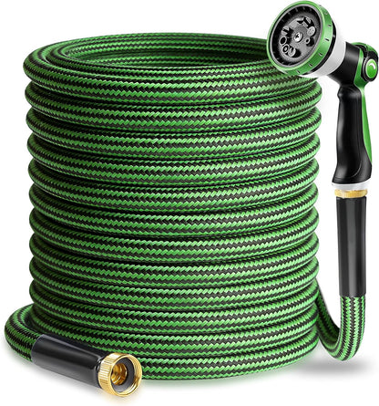 Garden Hose 50ft - Lightweight Water Hose, with 10-Pattern Nozzle, Triple-Layer Construction, All-Weather Hose,Flexible and Anti-Kink, Durable for Watering, Outdoor Use