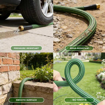 Garden Hose 50ft - Lightweight Water Hose, with 10-Pattern Nozzle, Triple-Layer Construction, All-Weather Hose,Flexible and Anti-Kink, Durable for Watering, Outdoor Use