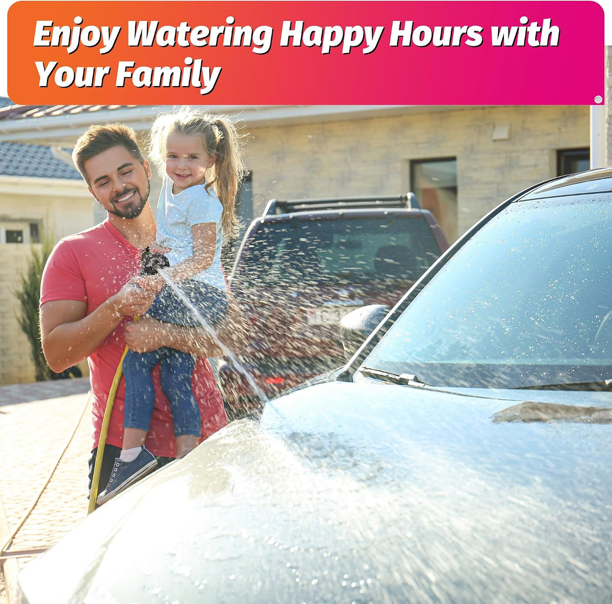 Garden Nozzle Sprayer, High Pressure Spray Nozzle, 100% Metal Water Hose Nozzle, 7 Patterns Watering Nozzle, Heavy Duty Sprayer Garden Nozzle for Watering Plants & Lawns, Washing Cars & Pets