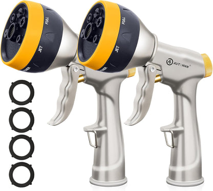 Garden Nozzle Sprayer, High Pressure Spray Nozzle, 100% Metal Water Hose Nozzle, 7 Patterns Watering Nozzle, Heavy Duty Sprayer Garden Nozzle for Watering Plants & Lawns, Washing Cars & Pets