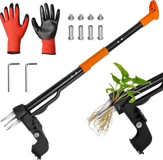 Weed Puller Tool,4-Claw Heavy Duty Gardening Stand-Up Weeder Puller