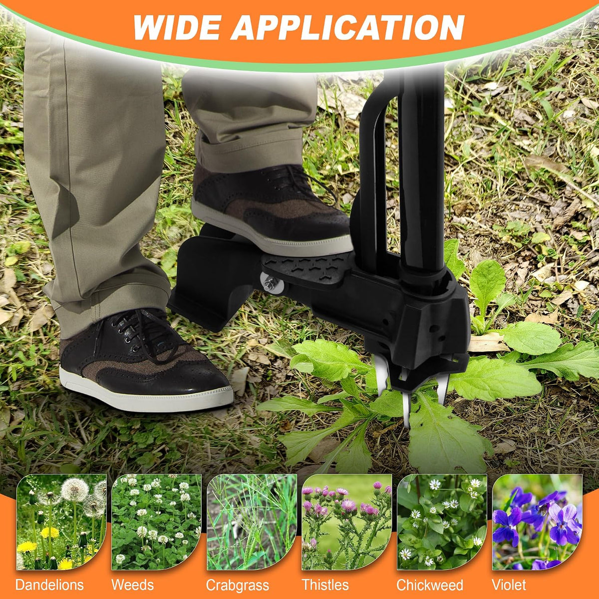 Weed Puller Tool,4-Claw Heavy Duty Gardening Stand-Up Weeder Puller