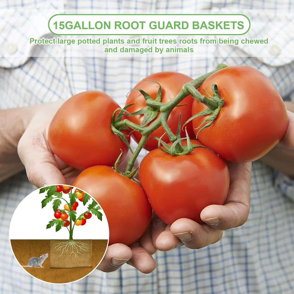 4Pack 15 Gallon Root Guard Gopher Baskets for Plants