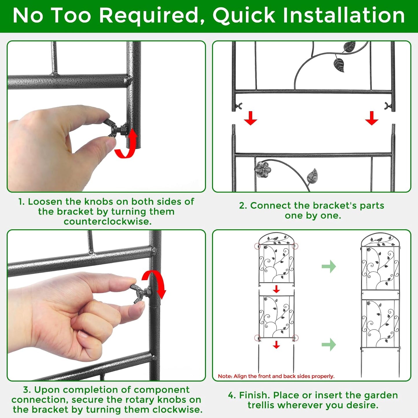 2 Pack Garden Trellis for Climbing Plants, 71 x 20 inch Rustproof Heavy Duty Metal Trellis for Climbing Rose Vine Clematis, Perfect for Premium Patio Decor & Luxury Outdoor Garden Design, Silver Gray