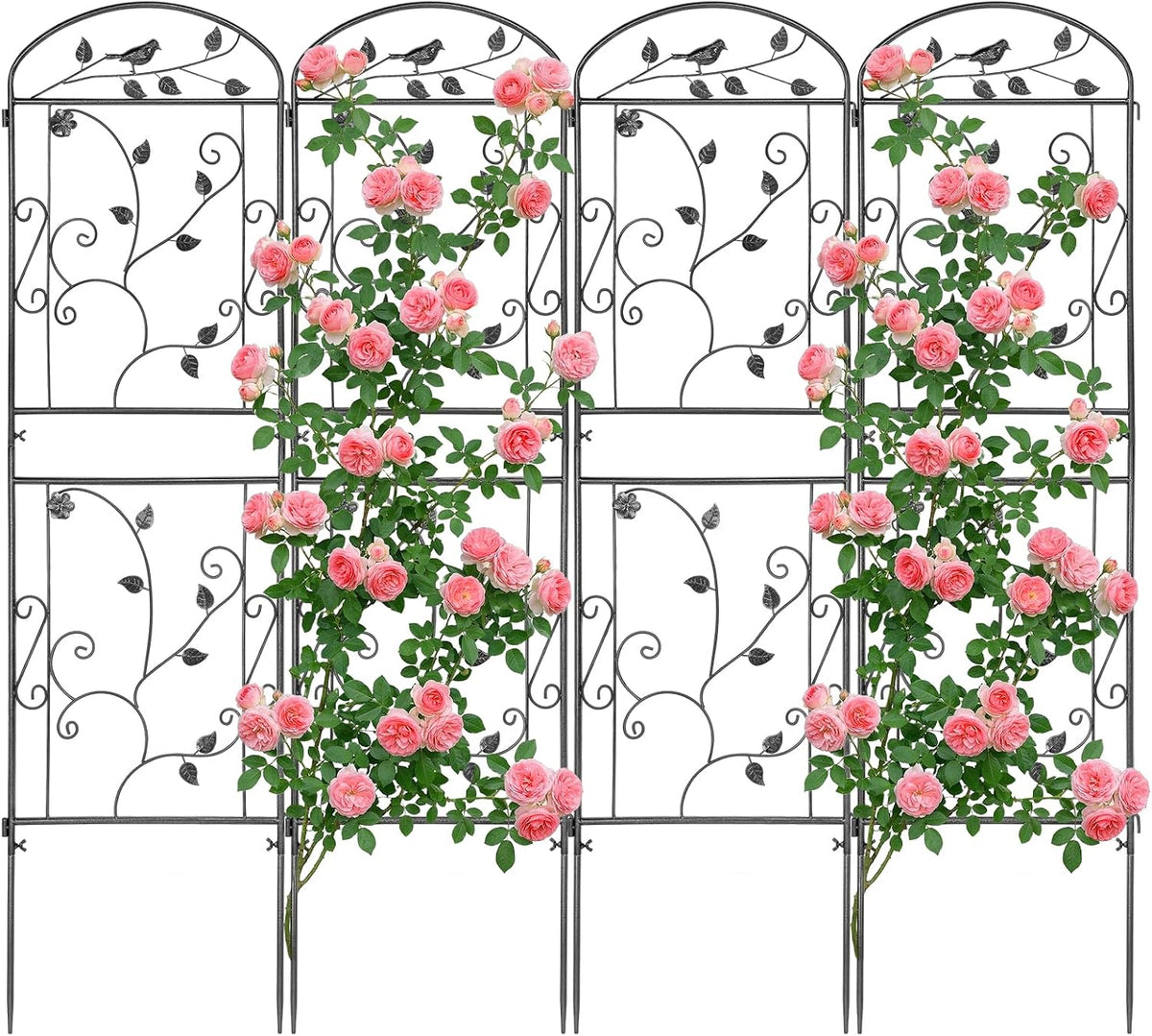 2 Pack Garden Trellis for Climbing Plants, 71 x 20 inch Rustproof Heavy Duty Metal Trellis for Climbing Rose Vine Clematis, Perfect for Premium Patio Decor & Luxury Outdoor Garden Design, Silver Gray