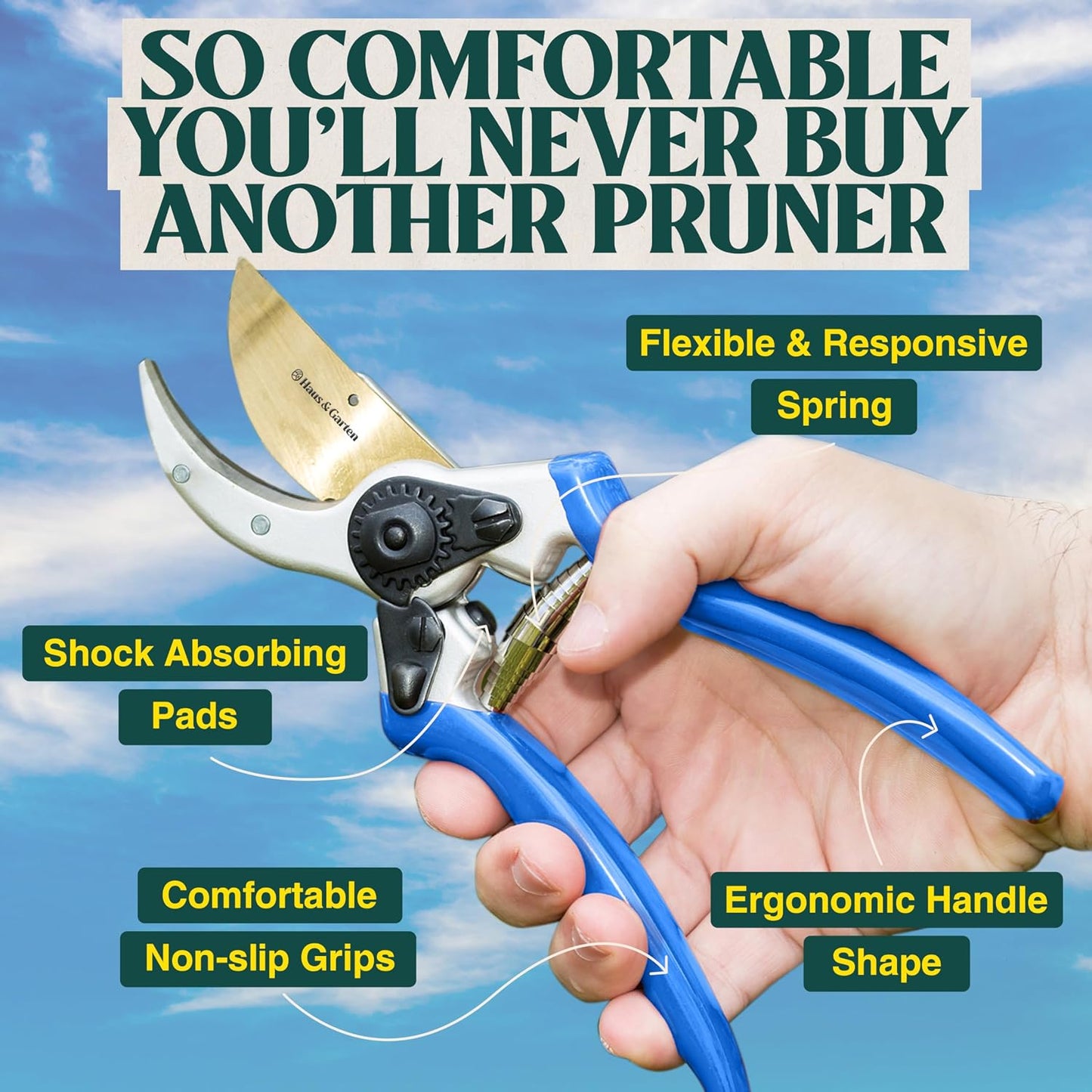 ClassicPRO 8.5" Professional Premium Titanium Bypass Pruning Shears - Use As Pruners, Garden Shears, Heavy Duty Handheld Pruning Shears For Gardening, Clippers, Pruner Scissor Tool