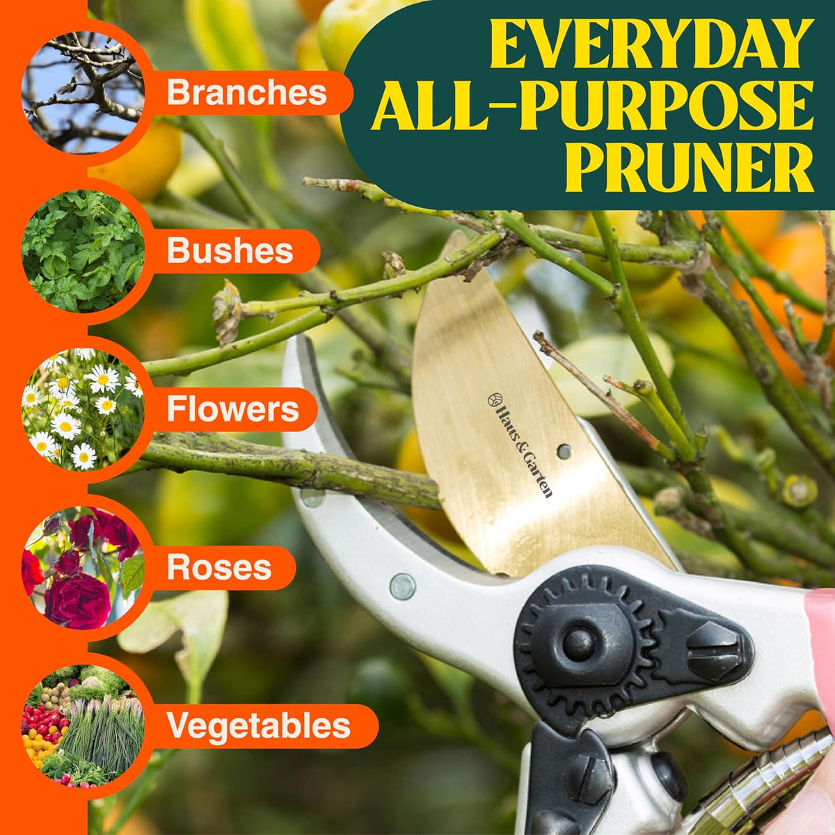 ClassicPRO 8.5" Professional Premium Titanium Bypass Pruning Shears - Use As Pruners, Garden Shears, Heavy Duty Handheld Pruning Shears For Gardening, Clippers, Pruner Scissor Tool