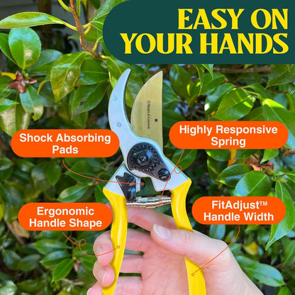 ClassicPRO 8.5" Professional Premium Titanium Bypass Pruning Shears - Use As Pruners, Garden Shears, Heavy Duty Handheld Pruning Shears For Gardening, Clippers, Pruner Scissor Tool