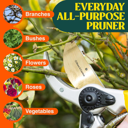 ClassicPRO 8.5" Professional Premium Titanium Bypass Pruning Shears - Use As Pruners, Garden Shears, Heavy Duty Handheld Pruning Shears For Gardening, Clippers, Pruner Scissor Tool