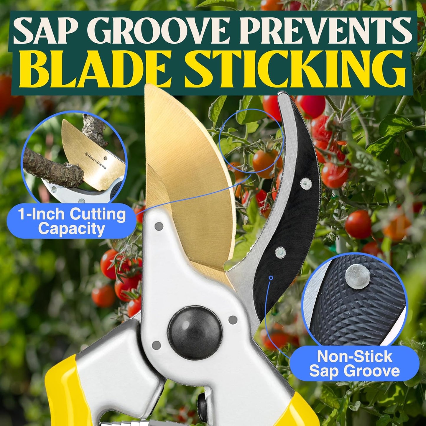 ClassicPRO 8.5" Professional Premium Titanium Bypass Pruning Shears - Use As Pruners, Garden Shears, Heavy Duty Handheld Pruning Shears For Gardening, Clippers, Pruner Scissor Tool