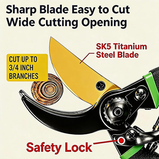 4-Pack Bypass Pruning Shears, Titanium Steel Blade,With Gardening Gloves,Shears Stainless, Ergonomic Hand Pruning Shears for Trees, Plants (Shears Gardening Tool Kit)
