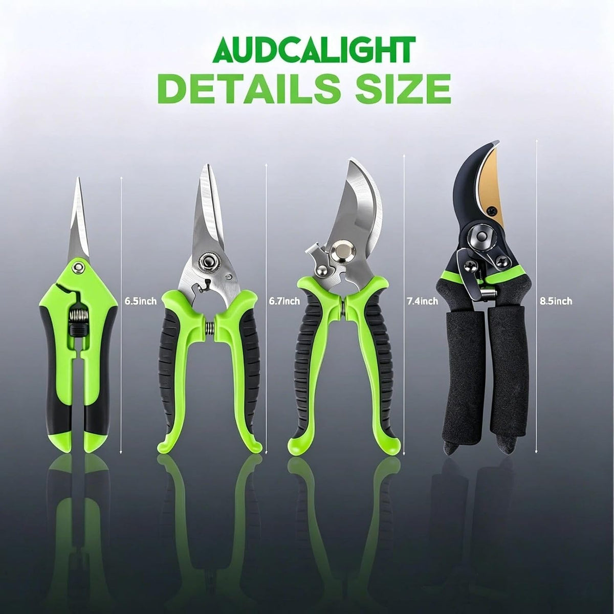 4-Pack Bypass Pruning Shears, Titanium Steel Blade,With Gardening Gloves,Shears Stainless, Ergonomic Hand Pruning Shears for Trees, Plants (Shears Gardening Tool Kit)