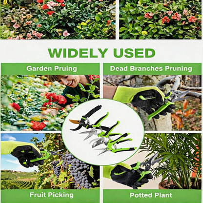 4-Pack Bypass Pruning Shears, Titanium Steel Blade,With Gardening Gloves,Shears Stainless, Ergonomic Hand Pruning Shears for Trees, Plants (Shears Gardening Tool Kit)