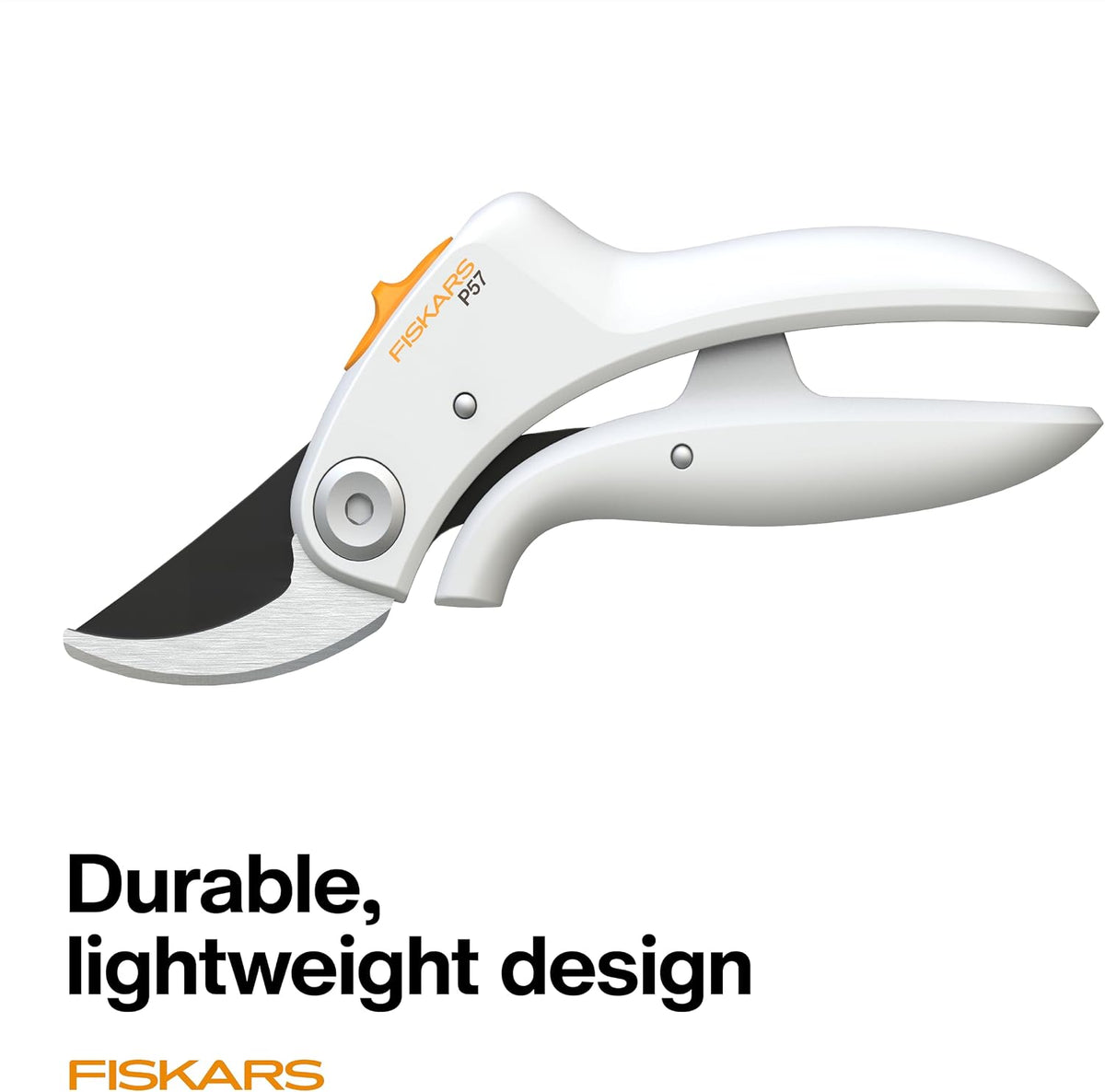 PowerLever Garden Bypass Pruning Shears, 3/4" Cut Capacity, White