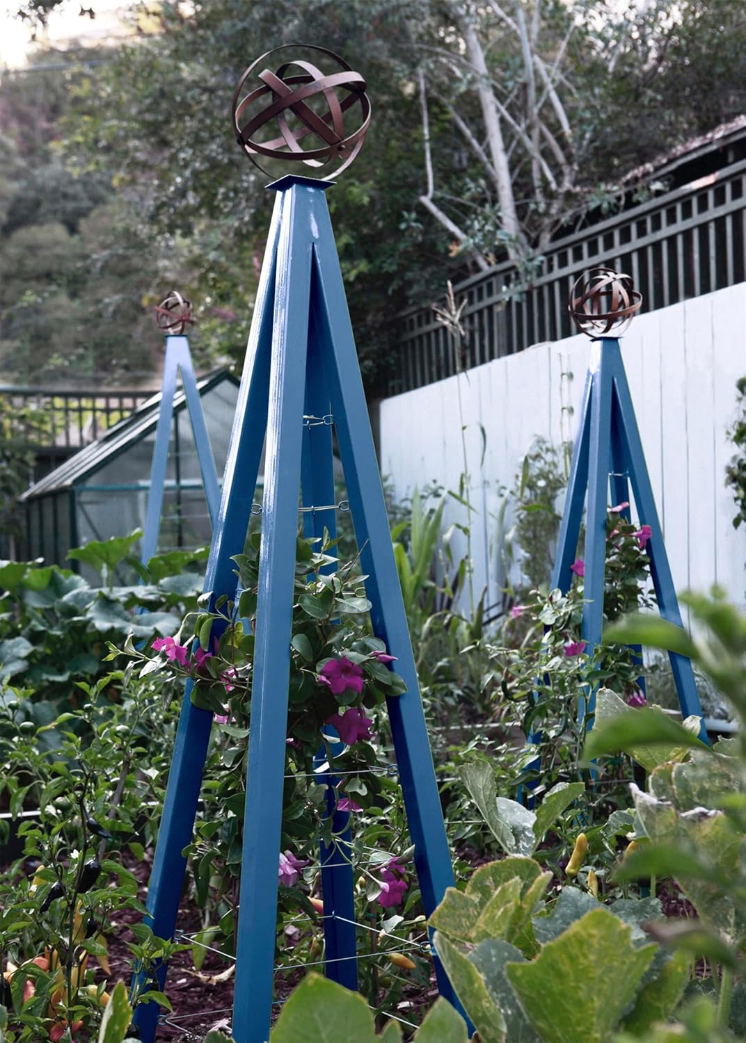 Akoris Garden Obelisk Large for Outdoor Plants | Garden and Home Climbing Vines Trellis, Steel & Durable | Modern Trellis | Large (Cloud/White)
