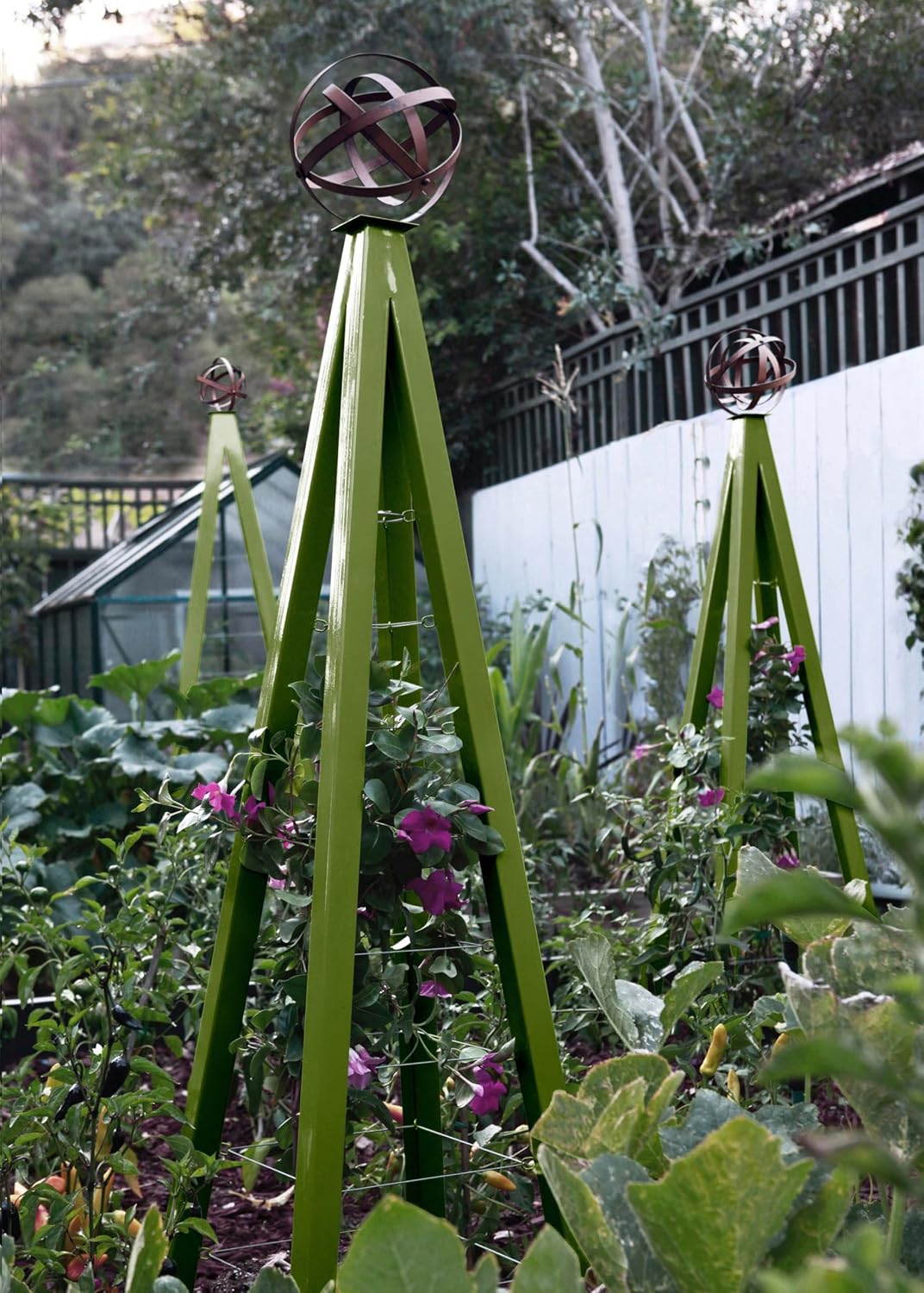 Akoris Garden Obelisk Large for Outdoor Plants | Garden and Home Climbing Vines Trellis, Steel & Durable | Modern Trellis | Large (Cloud/White)