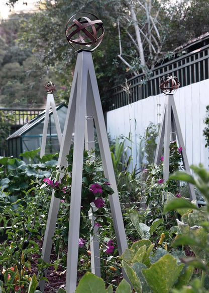 Akoris Garden Obelisk Large for Outdoor Plants | Garden and Home Climbing Vines Trellis, Steel & Durable | Modern Trellis | Large (Cloud/White)