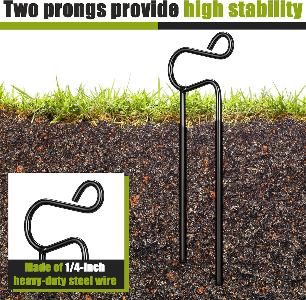 6 Pcs Garden Hose Guides Steel Hose Stakes for Lawn Flower Bed