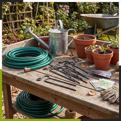 6 Pcs Garden Hose Guides Steel Hose Stakes for Lawn Flower Bed