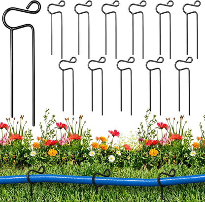 6 Pcs Garden Hose Guides Steel Hose Stakes for Lawn Flower Bed
