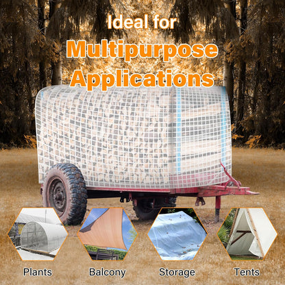 16 Mil Greenhouse Cover,Clear Plastic Tarps Heavy Duty Waterproof 16x20FT