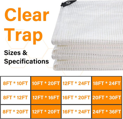 16 Mil Greenhouse Cover,Clear Plastic Tarps Heavy Duty Waterproof 16x20FT