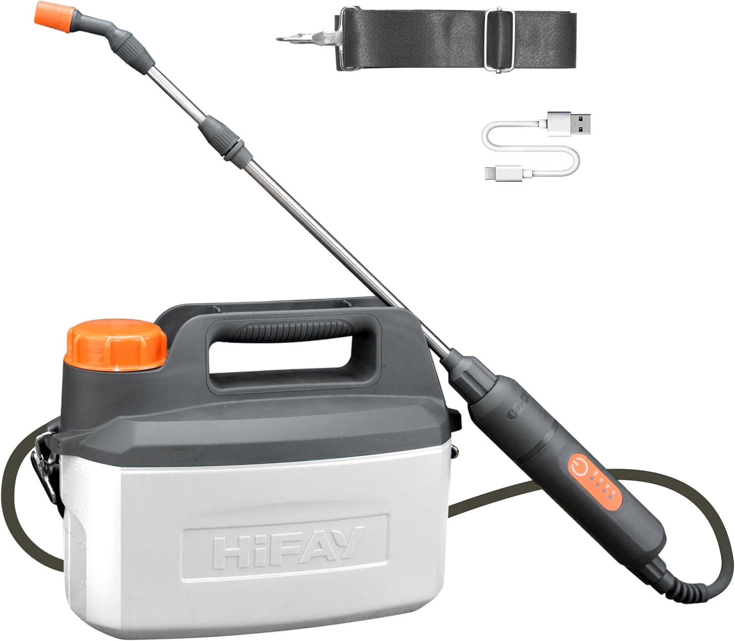 ES4-PRO 1Gallon/4L Electric Sprayer, Rechargeable Battery-Powered Sprayer with 304 Stainless Steel Telescopic Rod. The New Model is Waterproof and The Buttons Have Been Updated.(White)